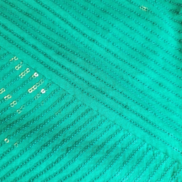 NWT Calvin Klein Kelly Green Elegant Long Sleeve Sequin Blouse Top Size XL - Picture 2 of 4